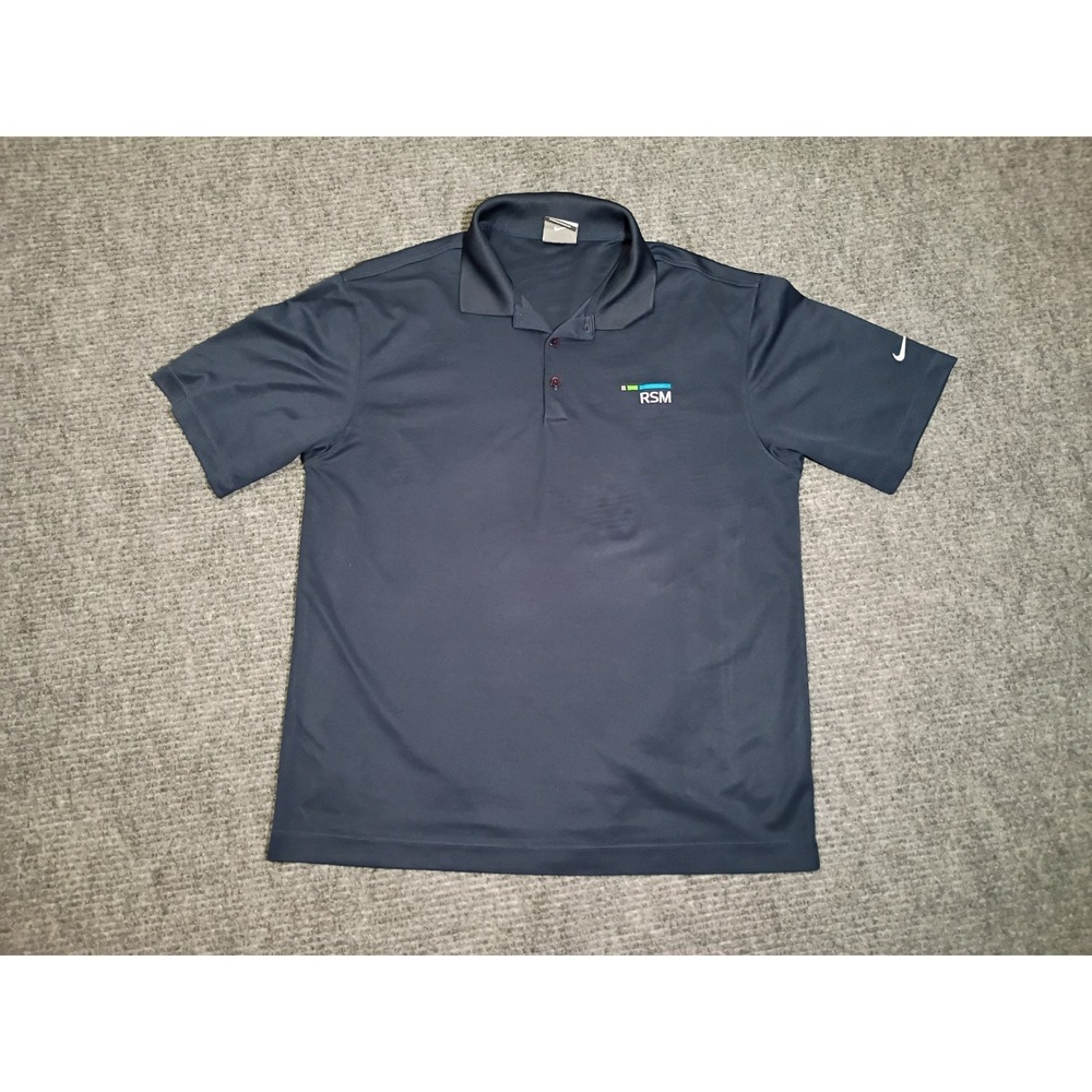 Nike Golf Men's Dark‎ Blue Golf Polo With "RSM" Embroidered On Chest Size Medium